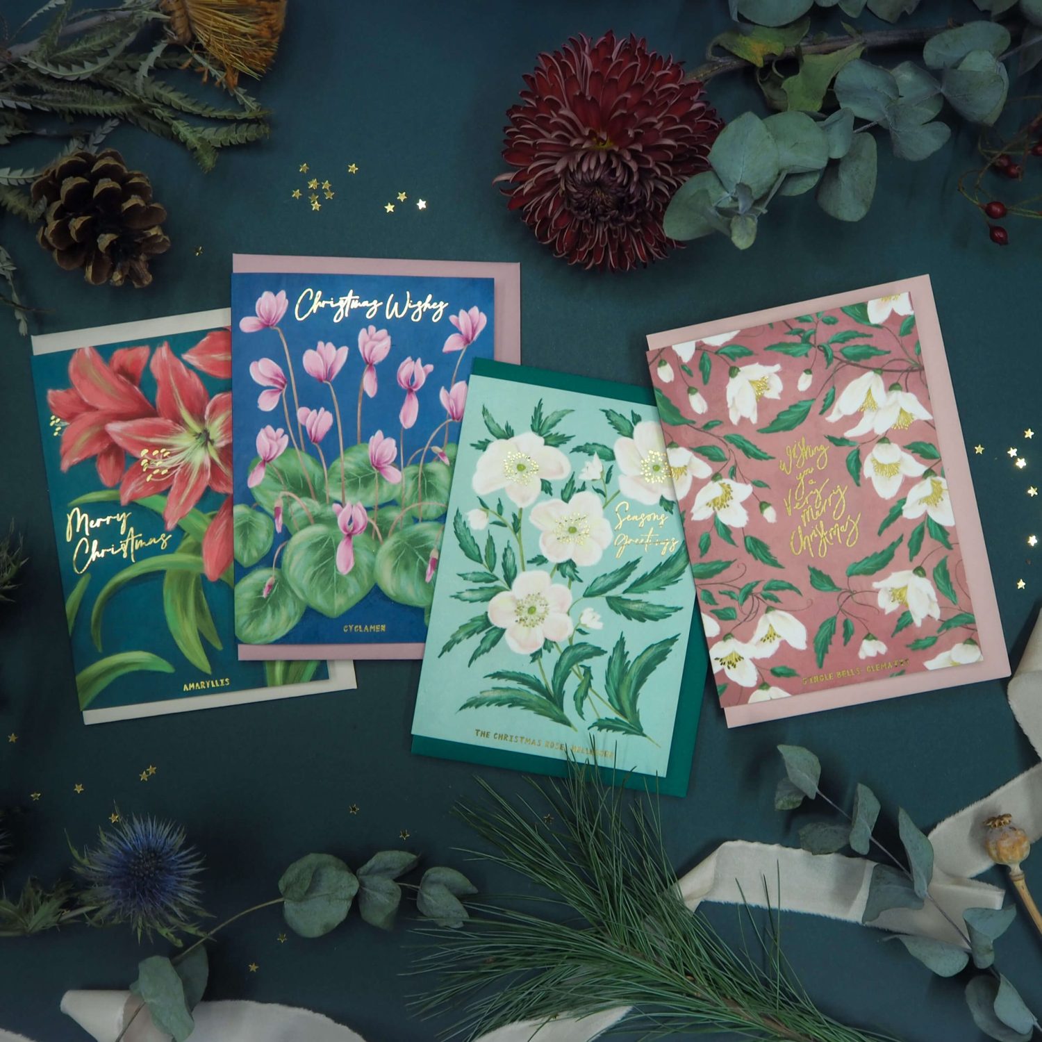 Floral Christmas Cards