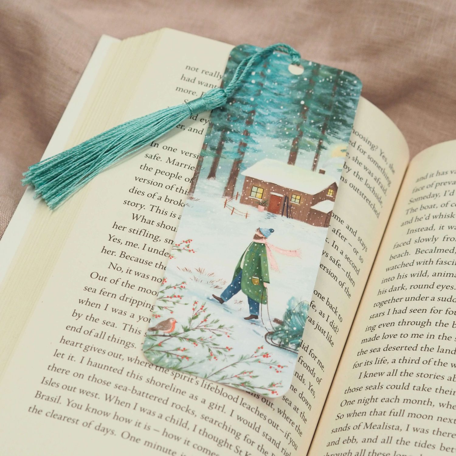 Christmas Cabin Bookmark